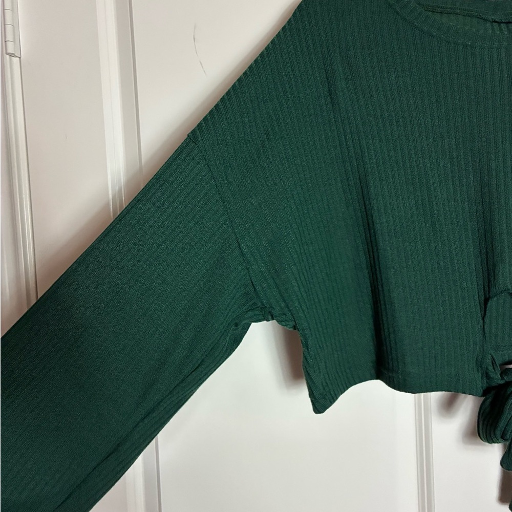 Bohemian Dark Green Top with wrap bottom Soft Stretch size 2X-3X - Picture 8 of 11
